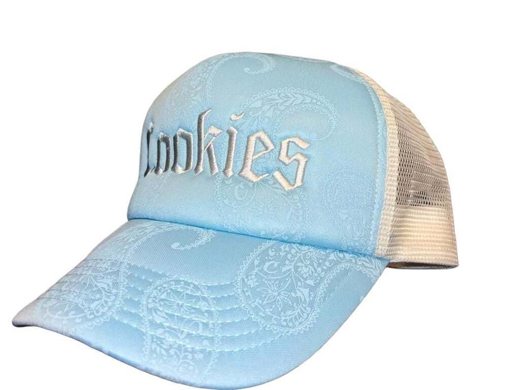 Cookies Paisley All Over Print Trucker Hat. Blue/off-white. NWT.